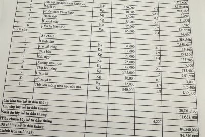 Công khai tài chính khu TT ngày 29/01/2026
