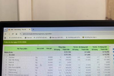 Đặt thực phẩm ngày 07/01/2026 Khu trung tâm